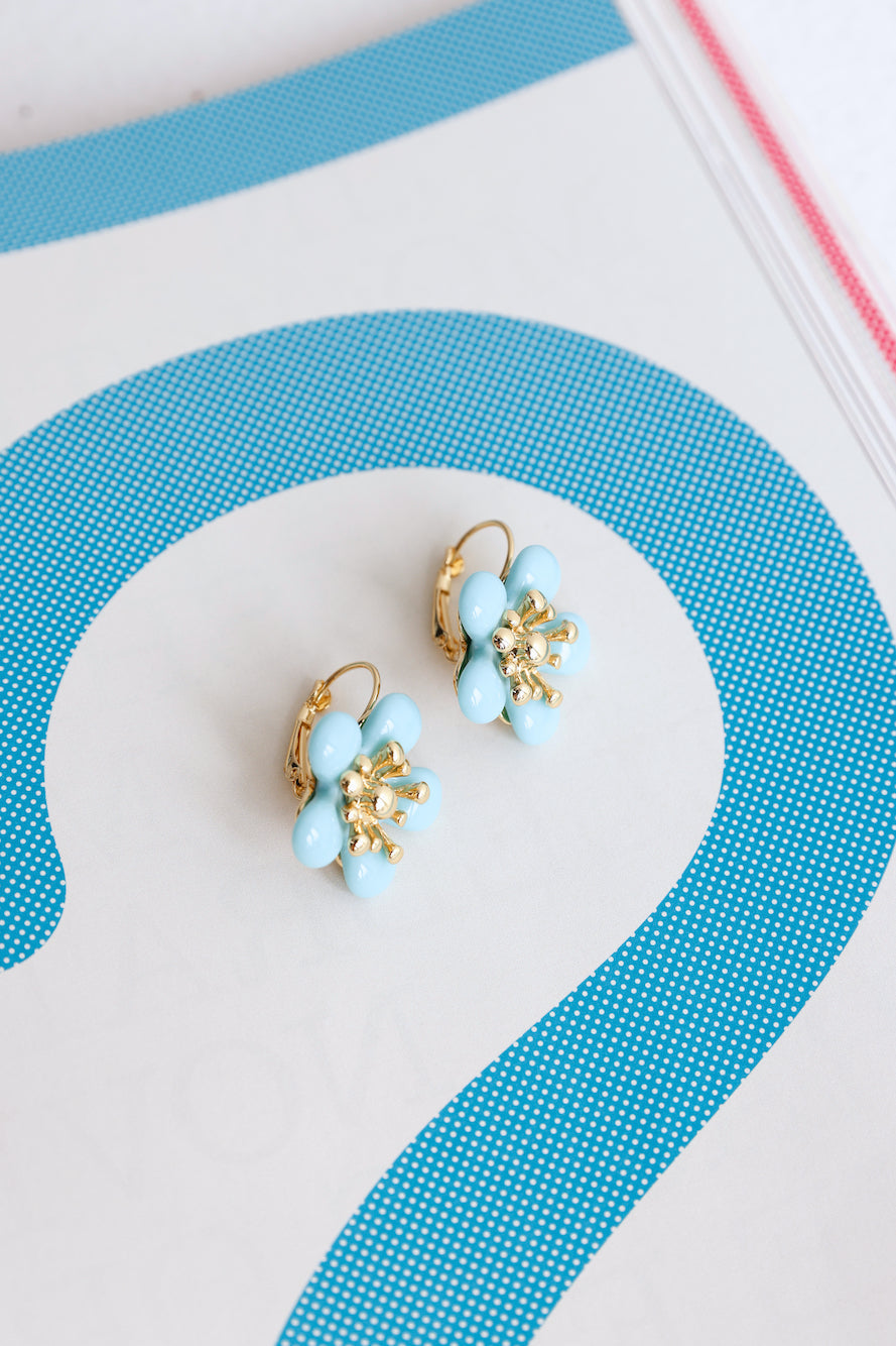 18k Gold Plated Beachy Girl Earrings Blue