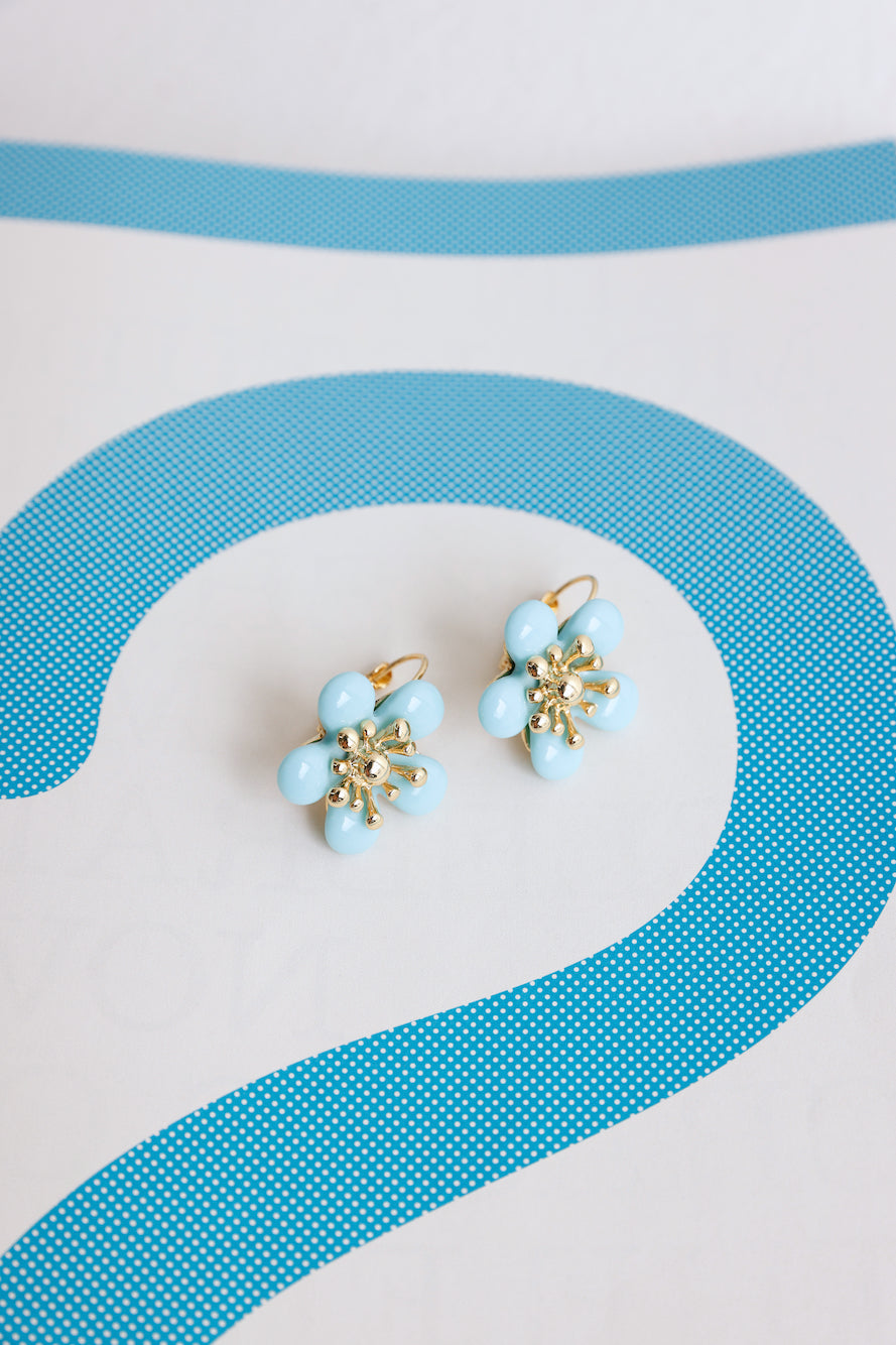 18k Gold Plated Beachy Girl Earrings Blue