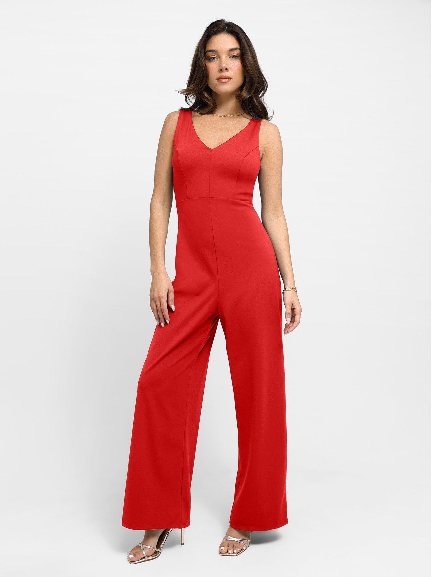 Shapewear Slimming Wide-Leg Jumpsuit or Midi Dress